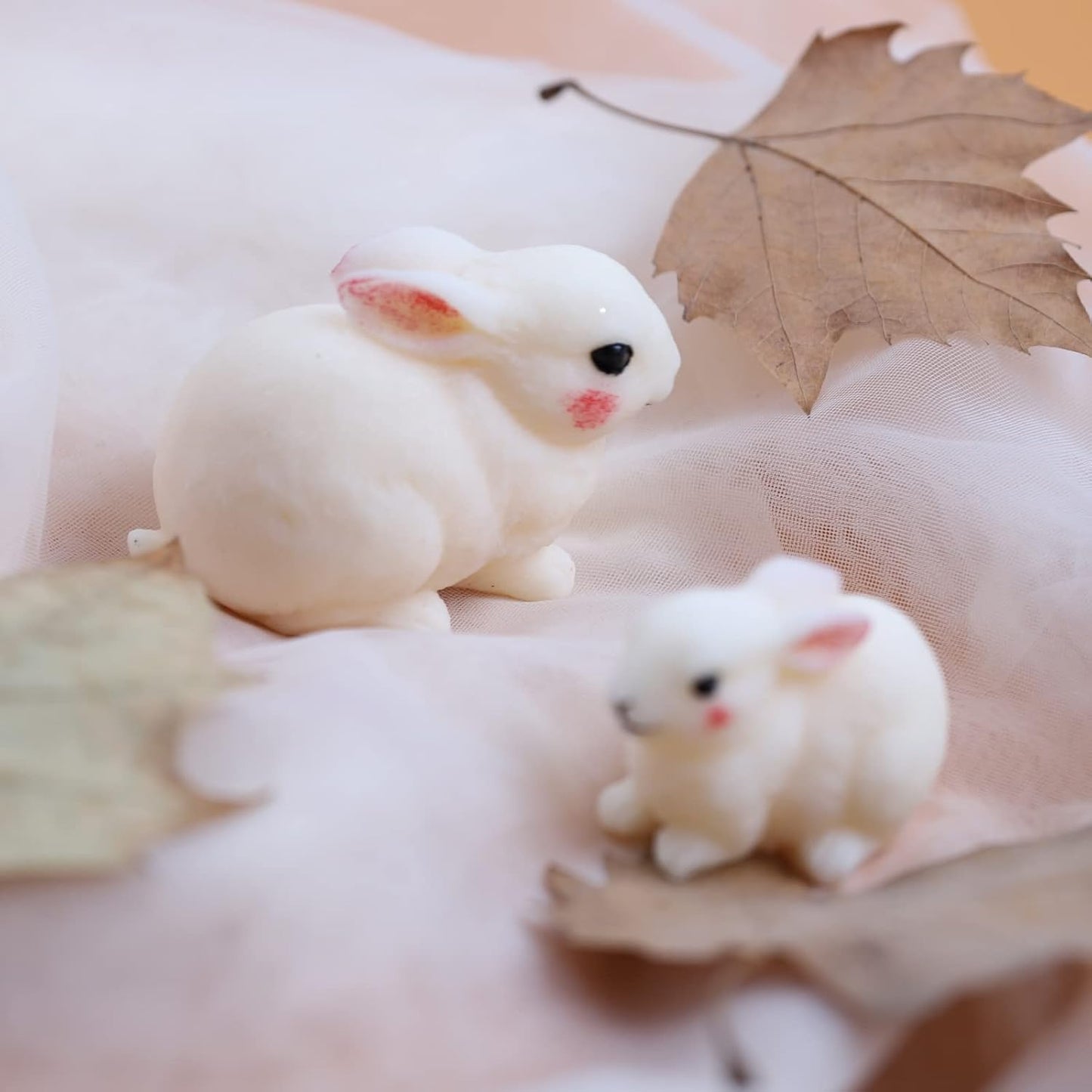 2 Pack Hairy Rabbit Silicone Mold for Candle, Resin, Soap - 3D Animal Decorative Mold for Candle Making