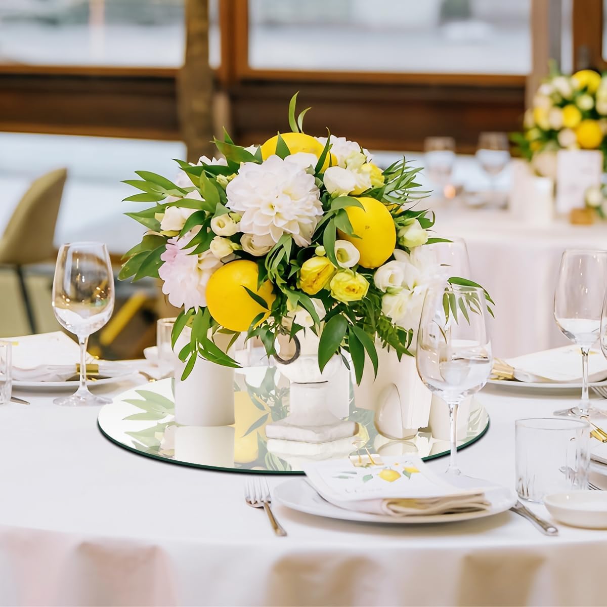 8" 12PCS Small Round Mirrors for Centerpieces, Circle Mirror Centerpieces for Tables, Mirror Tiles for Wall Table Wedding Centerpiece Mirrors Plates for Candle Anniversary Decorations DIY Craft