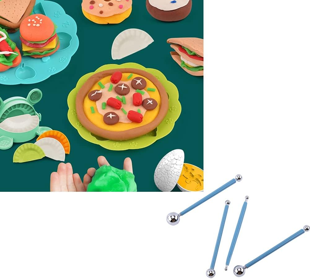 4 Pcs Modeling Ball Tools Double Ended 8 Ball Stainless Steel Dotting Modeling Tools Clay Indentation DIY Ceramics Pottery Carving Tool Embossing Sculpting Set