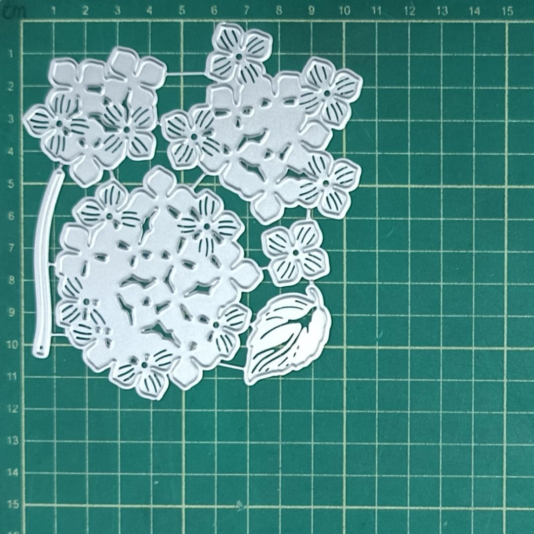 Cutting Dies Metal Stencils Scrapbooking Tools DIY Embossing Template for Paper Card Making Album Arts Crafts Supplies (Hydrangea-10.6x11.8cm)