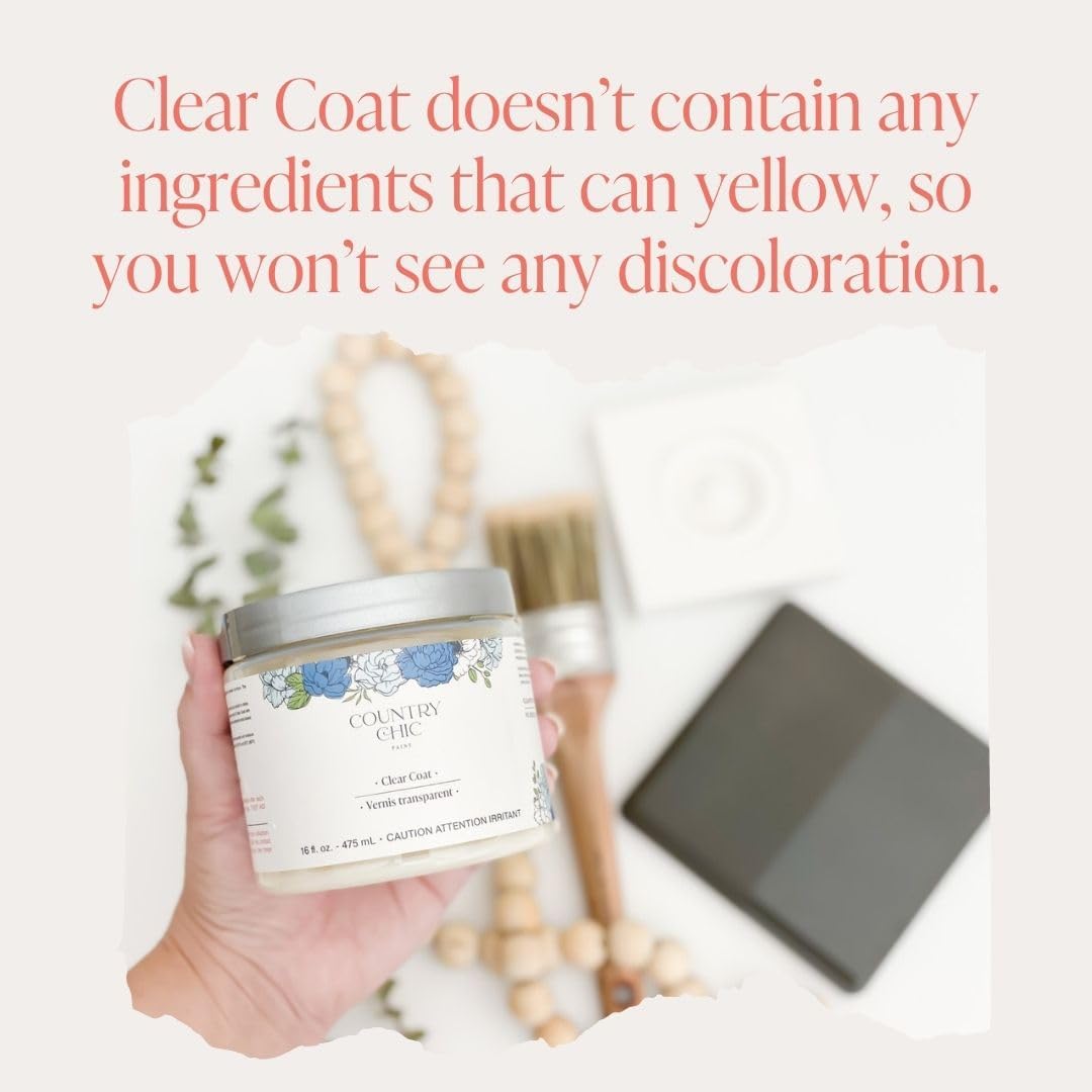 Clear Coat Quart (32oz) - Eco-Friendly Clear Satin Sheen Top Coat for Chalk Style Wood Furniture Paint, Non-Yellowing Waterproof Finish, Easy Application