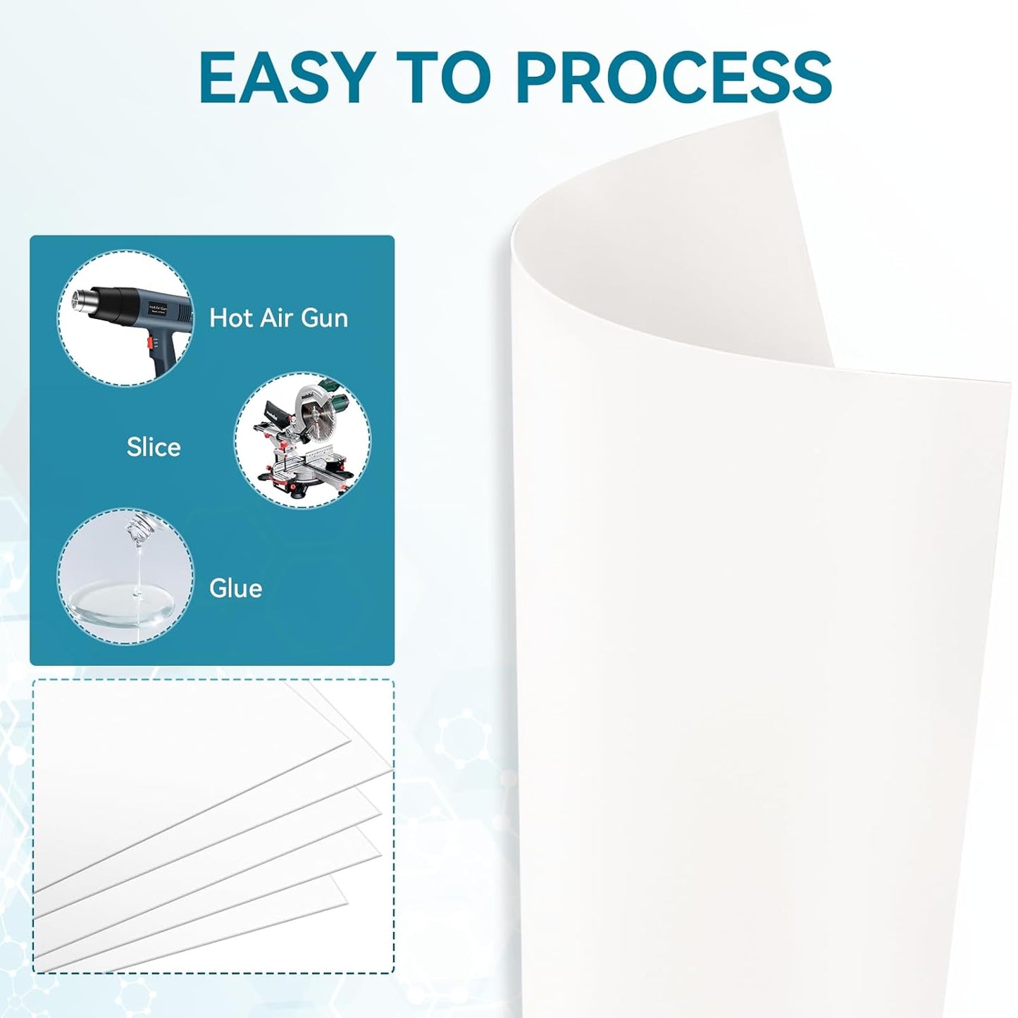 3 Pack White Plastic Sheets 16x12x0.08in Flexible High Tensile Plastic Sheets Hard Plastic Panel for DIY Materials Handicrafts Home Decoration