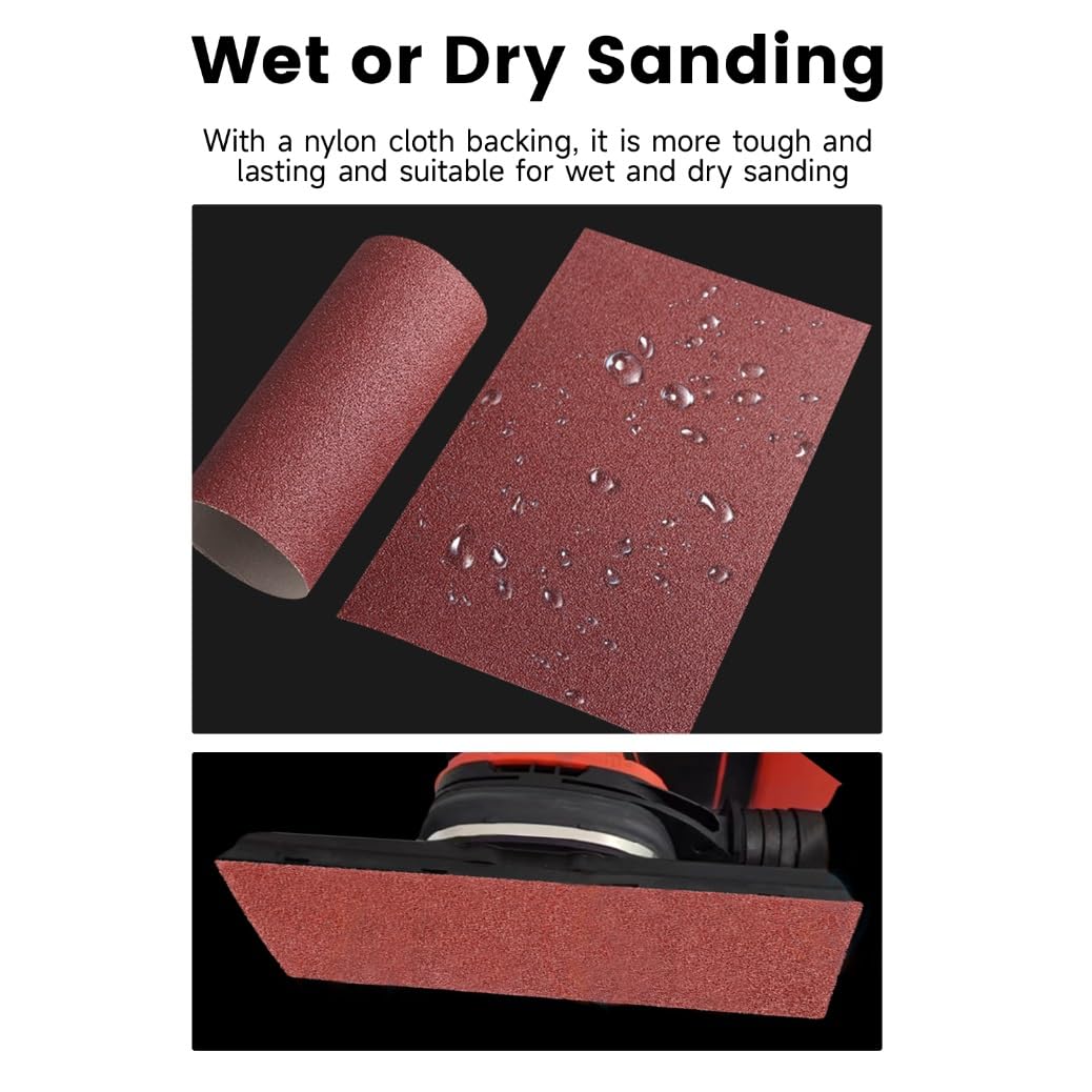 Emery Cloth Roll,6 Grits 1'' x 26FT Sandpaper Roll with Dispenser,80 150 240 320 400 600 Grit Sand Assortment,Sanding Paper Roll & Sandpaper Sheets for Metal Auto Wood Dry&Wet Polishing.(6Rolls 26FT)