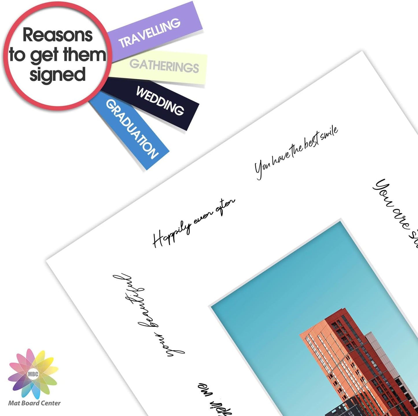 MBC Mat Board Center, 10 Pack 11x14 for 5x7 White Picture Mats Frame Mattes, Bevel Cut, Acid Free, 4-ply Thickness