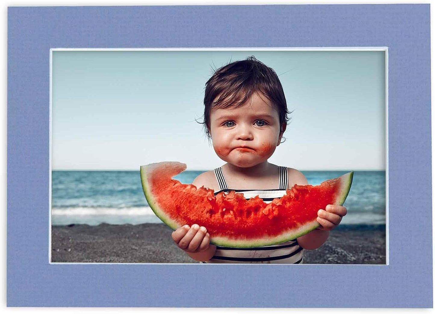 Pack of Ten 8x10 Mats Bevel Cut for 5.5x8.5 Photos - Acid Free Brittany Blue Precut Matboards for Pictures, Photos, Framing - 4-ply Thickness