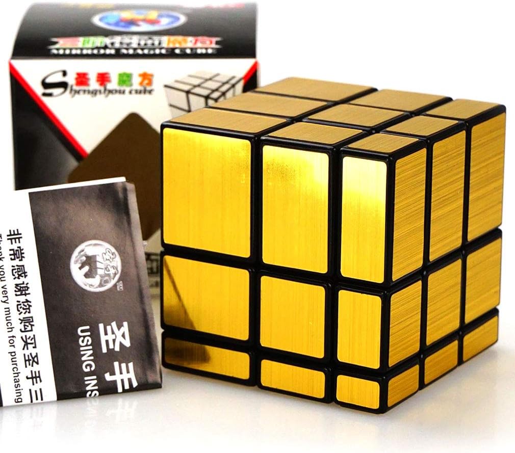 TANCH Mirror Speed Magic Cube 3x3 Puzzle Toy for Children & Adults Gold…