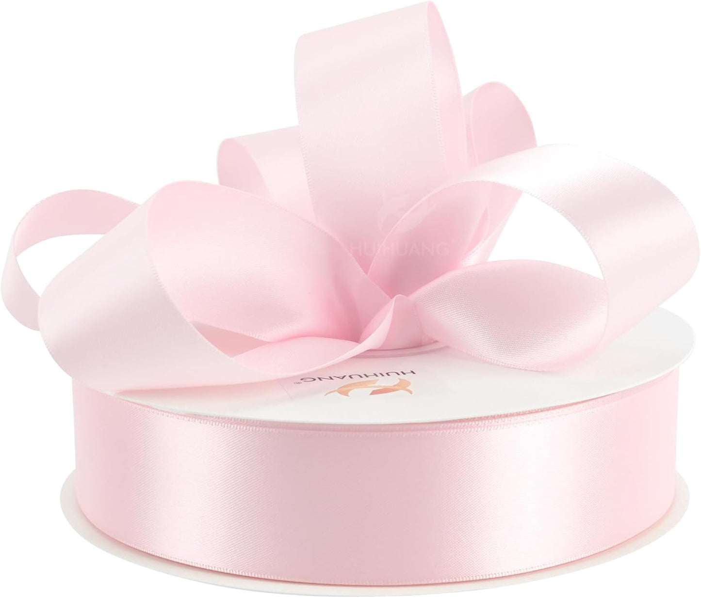 HUIHUANG Pink Satin Ribbon 1-1/2 inch x 100 Yards Light Pink Double-Faced Satin Ribbon for Flower Bouquet, Gift Wrapping, Eternal Roses, DIY Crafts, Bridal Shower Wedding Decor