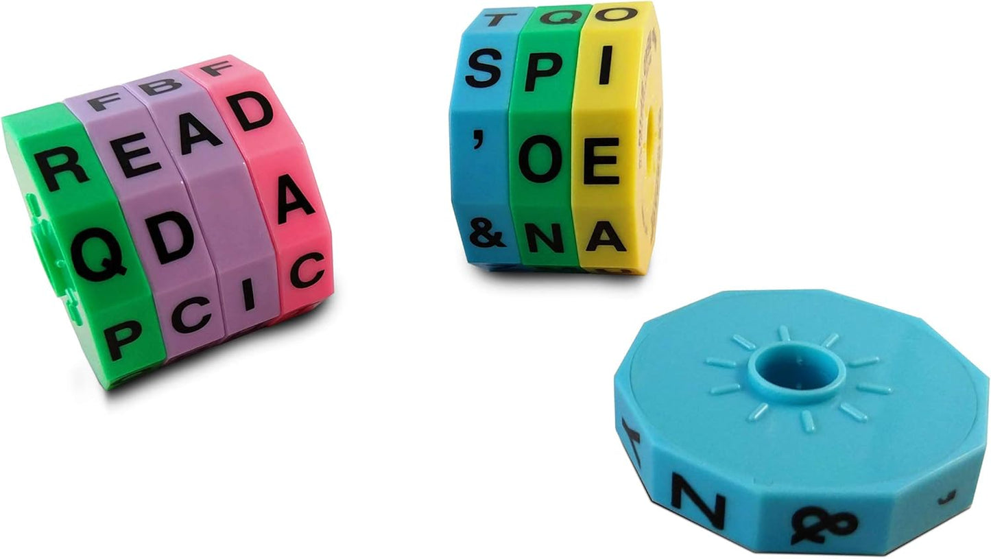 Geospace Read Spin Education Game for Kids – A Handheld Magnetic Spelling Game with Storage Pouch (Upper Case Letters)