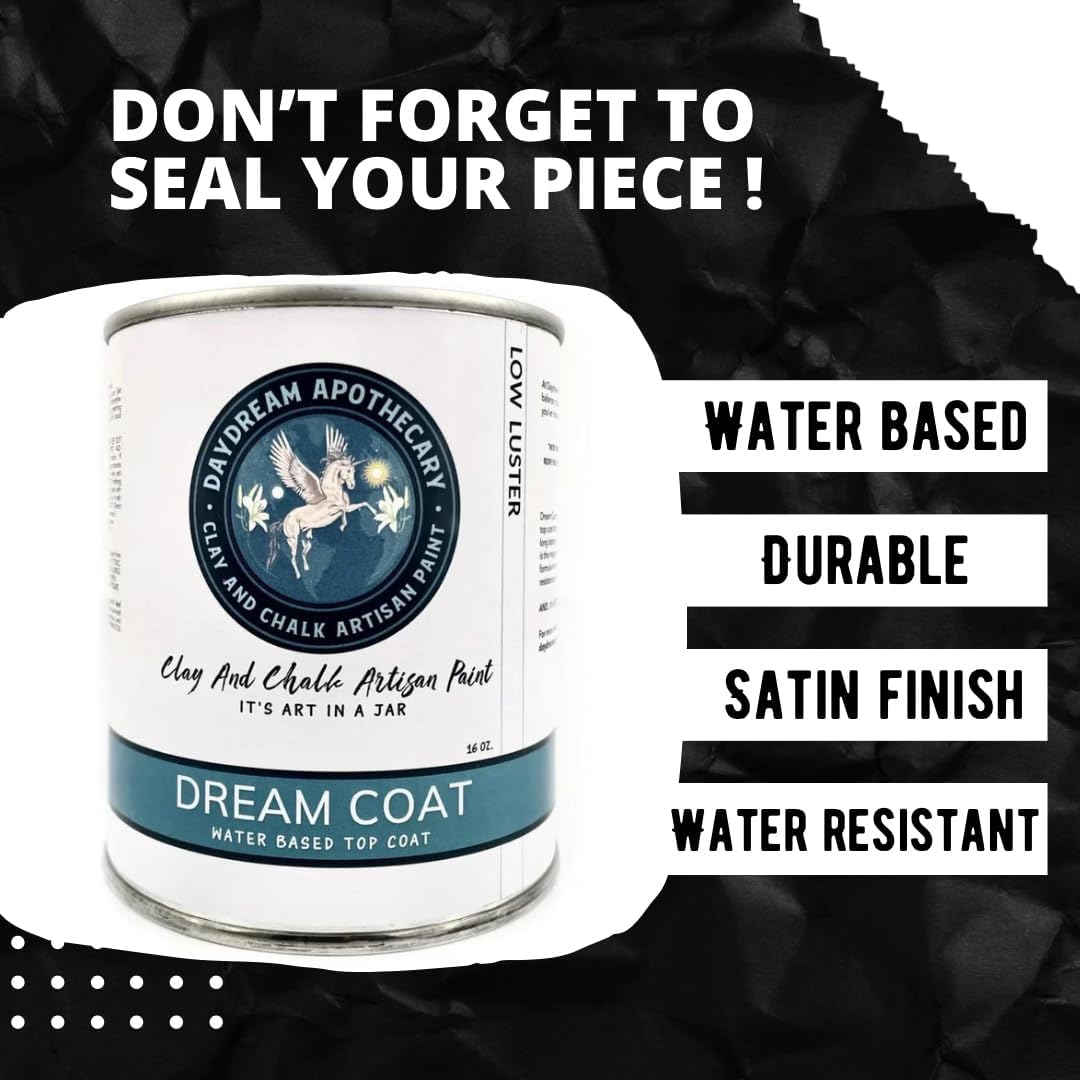 Daydream Apothecary Premium Chalk Style Paint for Furniture, Home Décor, Wood, DIY Interior Projects, Quick Dry, No Prep or Prime Needed, Matte Clear - 16oz