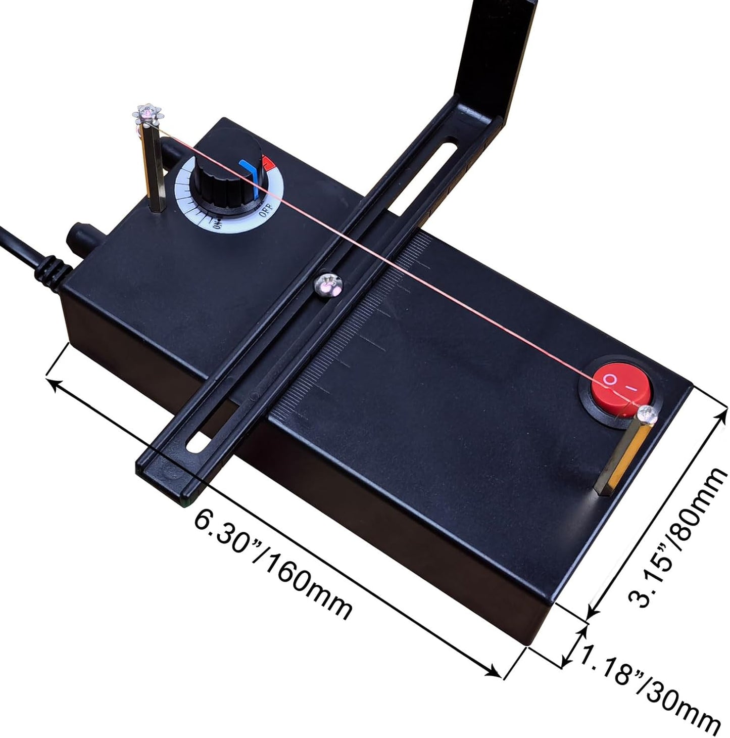 DRQG50-A Heat Cutting Ribbon Cutter, Electric Rope Cutter Thermal Supplies Portable with Screwdriver for Ribbon Braid Nylon Band Ropes Versatile Rope Ribbon Thermal Cutter with Fan
