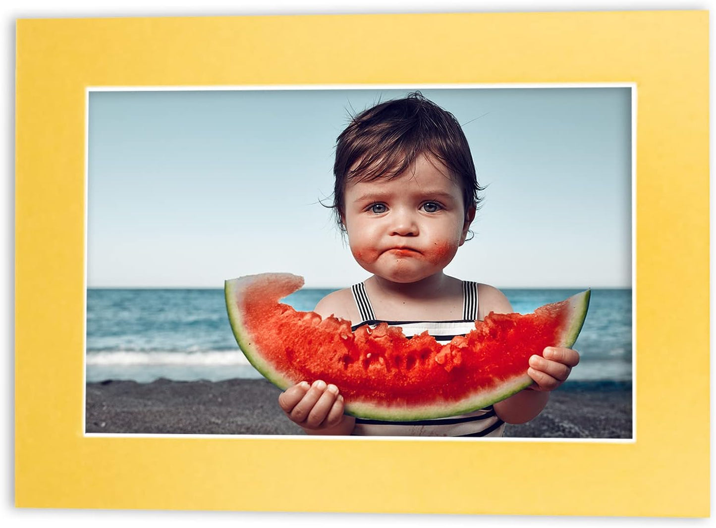 Poster Palooza 8x10 Mat for 6x8 Photo - Precut Metallic Gold Picture Matboard for Frames Measuring 8 x 10 Inches - Bevel Cut Matte to Display Art Measuring 6 x 8 Inches - Acid Free ONE MAT