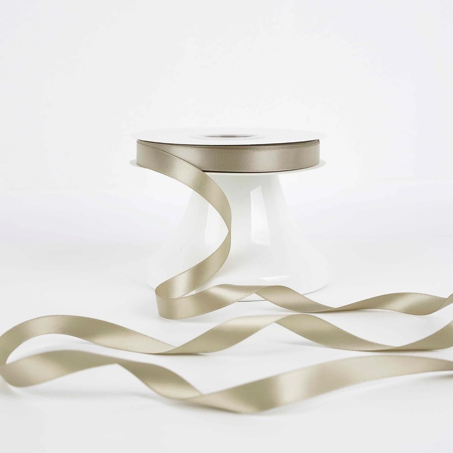 HUIHUANG Champagne Ribbon 1/2 inch X 50 Yards Continuous, Champagne Gold Double-Faced Satin Ribbon for Gift Wrapping, Bows, DIY Crafts, Flower Bouquet, Wedding Bridal Shower Decor