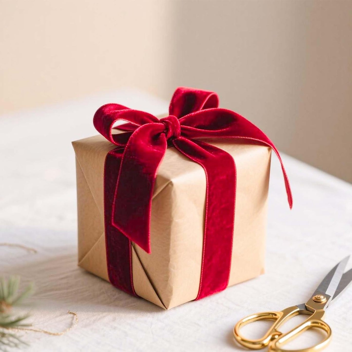 LaRibbons Thin Velvet Ribbon 1 Inch x 25 Yards, Red Velvet Ribbon for Christmas Tree, Gift Wrapping, Wreath Bow, Outdoor Decoration