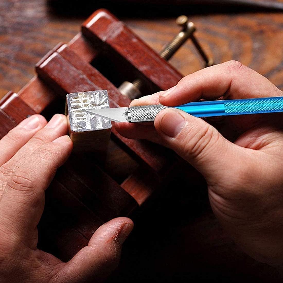 DIYSELF 23 Pack Exacto Knife Craft Knife Precision Carving Hobby Knife Kit, 20 Spare Art Knife Blades for Art, Scrapbooking, Stencil