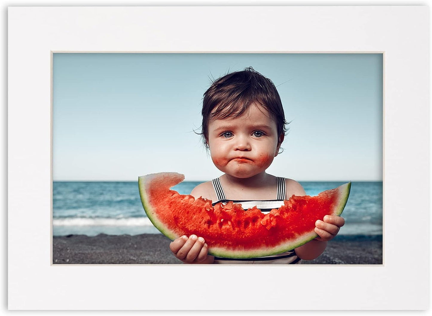 8x10 Mat Bevel Cut for 5.5x8.5 Photos - Acid Free White Precut Matboard with Backing Board and Crystal Clear, Self Seal Photo Mat Bag - for Pictures, Photos, Framing - 4-ply Thickness