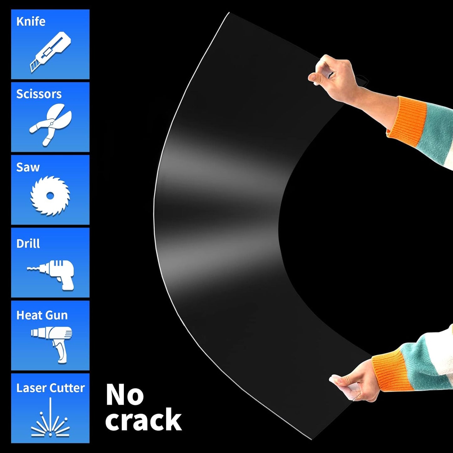 Art3d (2 Pack) 1/8" Thick Plexiglass Sheets - 16" x 20" PET Clear Sheets for Art Design,Craft Projects, Signs, DIY in Home, Wedding, Festival,Party,Office