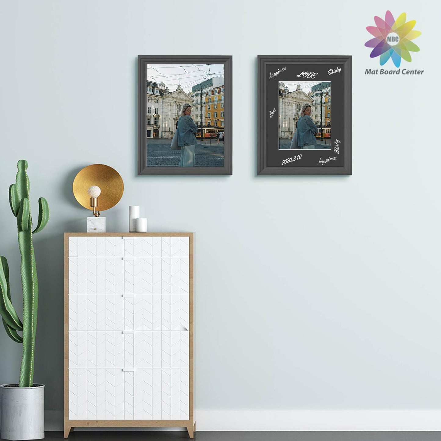 MBC Mat Board Center, 5 Pack 12x16 for 8.5x11 Black Picture Mats Frame Mattes, Bevel Cut, Acid Free, 4-ply Thickness