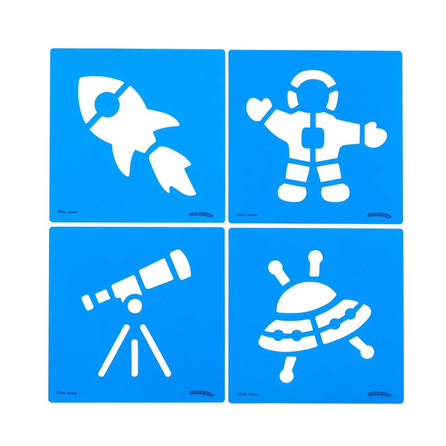 Colorations Space Stencil Set - Set of 12