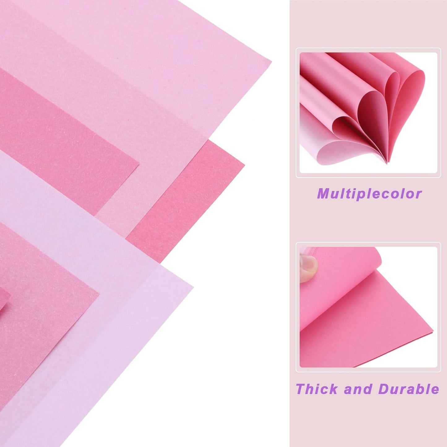 DMiotech 50 Sheets 7.9x7.9 Inch Origami Paper Large, 7 Colors Pink Square Origami Paper Easy Fold Double Sided Colored Paper for DIY Arts and Crafts