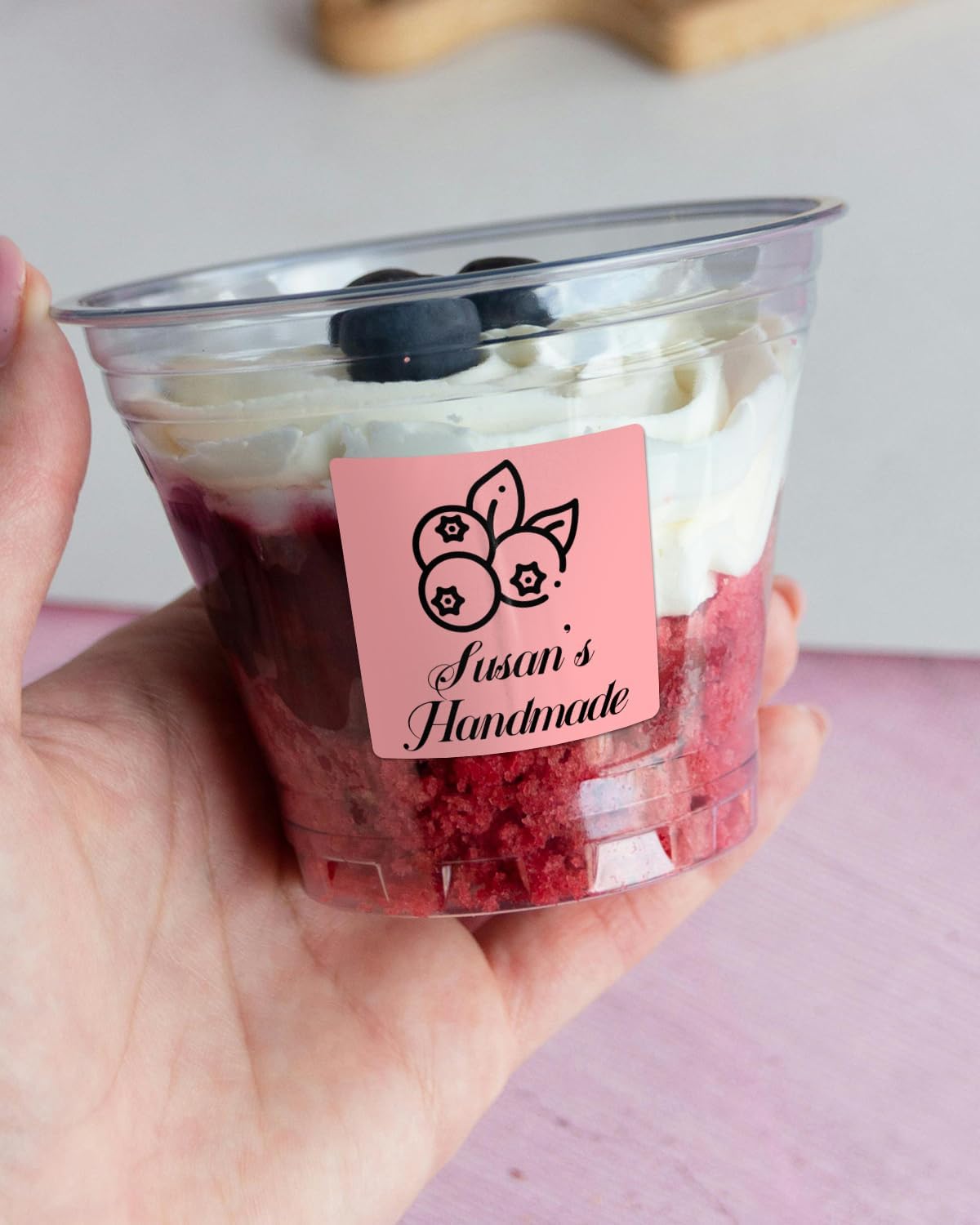 iEager Pink Square Thermal Label Stickers, 2"x2" Self-Adhesive Square Direct Thermal Labels with Perforation Line, 500 Sheets/Roll