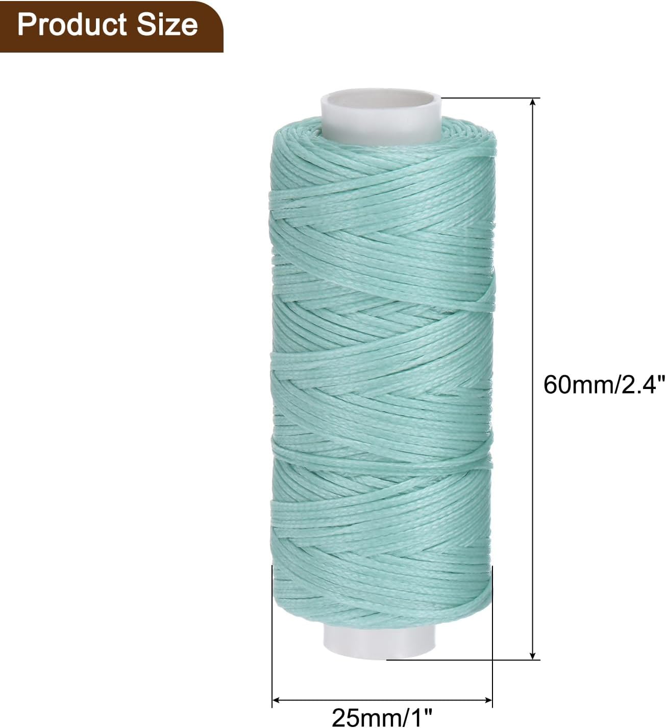 uxcell Leather Sewing Waxed Thread, 55 Yards / 50m 0.8mm 150D Flat Polyester All-Purpose Threads for Leather Crafts, Bookbinding, Mint Green