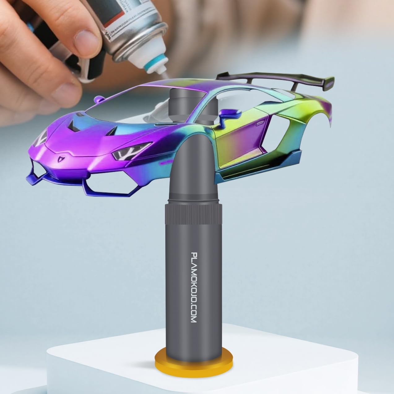 BFFDIYCLUB Model Painting Stand with 6PCS Crystal Double-Sided Tape Fix Large Model Accessories Rotatable Makes Airbrushing and Spray Painting Easy (Tape is Washable)