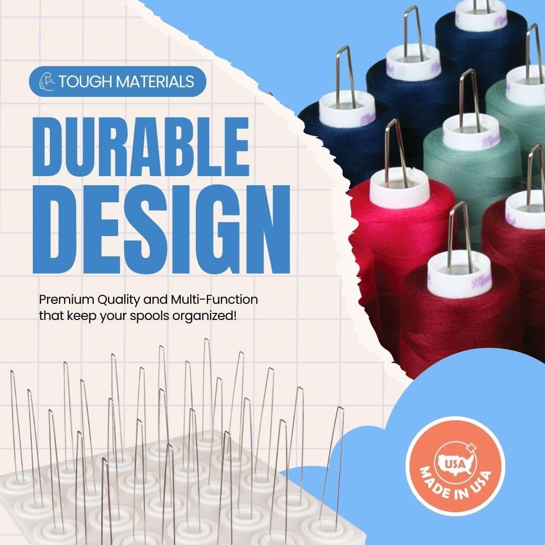 ArtBin 6901AB Cone Thread Tray, Sewing & Embroidery Serger Cone Thread Spool Assortment Organizer, Super Satchel System Accessory, Up To 25 Traditional Spools or Up To 50 Mini Spools, White