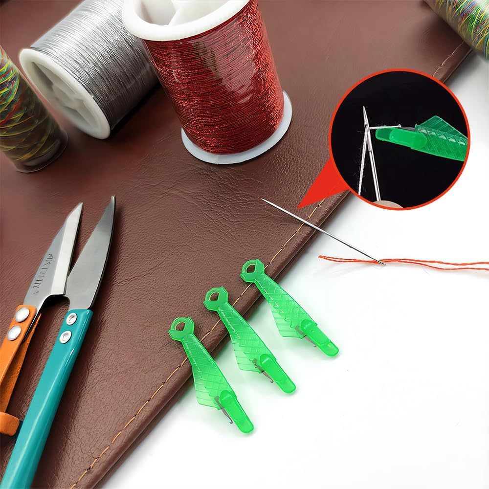 Fish Mouth Sewing Machine Needle Threader,2024 Upgrade Fish Type Needle Threader, Automatic Sewing Needle Threader,Easy Needle Threaders Tool (10 PCS)