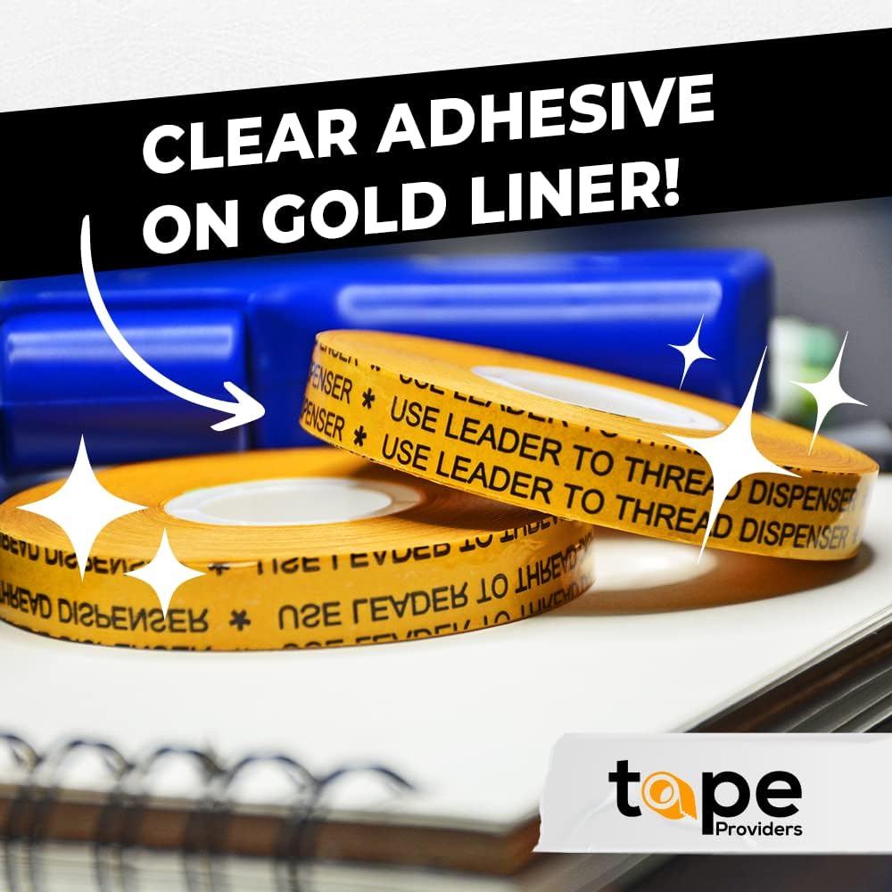 WOD General Purpose ATG Tape, 1/2 inch x 36 yds. (Set of 6 Rolls) Adhesive Transfer Tape Glider Refill Rolls Clear Adhesive on Gold Liner (Acid Free) RWATG20