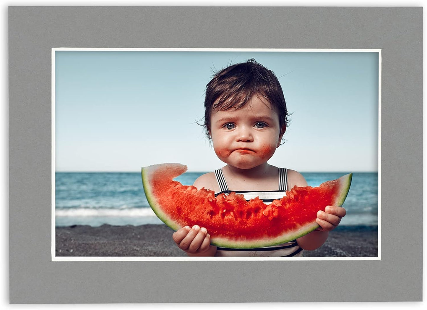 11x14 Mat for 8.5x11 Photo - Precut Mid Grey Picture Matboard for Frames Measuring 11 x 14 Inches - Bevel Cut Matte to Display Art Measuring 8.5 x 11 Inches - Acid Free ONE MAT