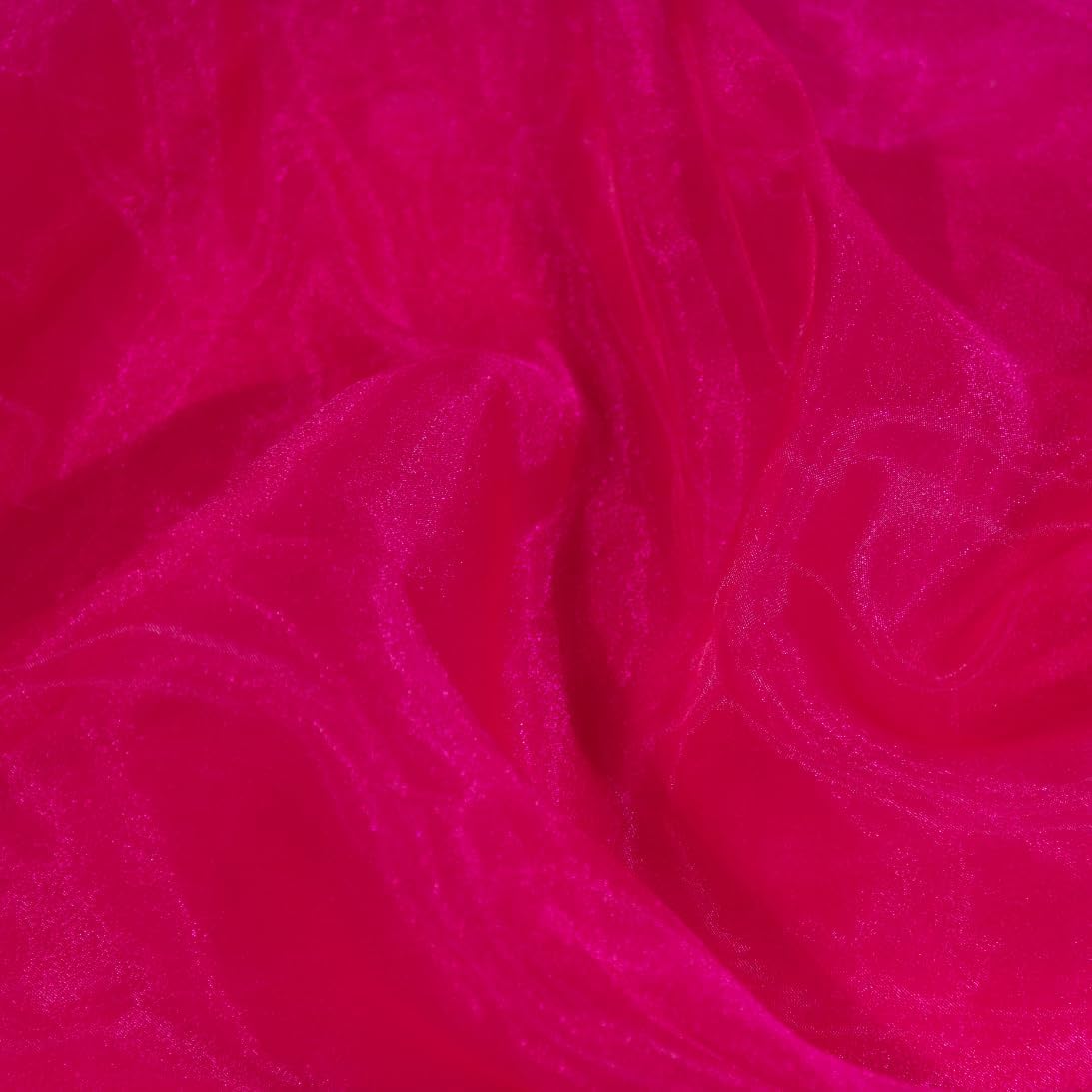 Fynite Sheer Organza Fabric | 5 Yards Long | 44" Wide | Bridal Solid Sheer Organza Bolt for Wedding Dress Fashion Craft Decorations - Hot Pink
