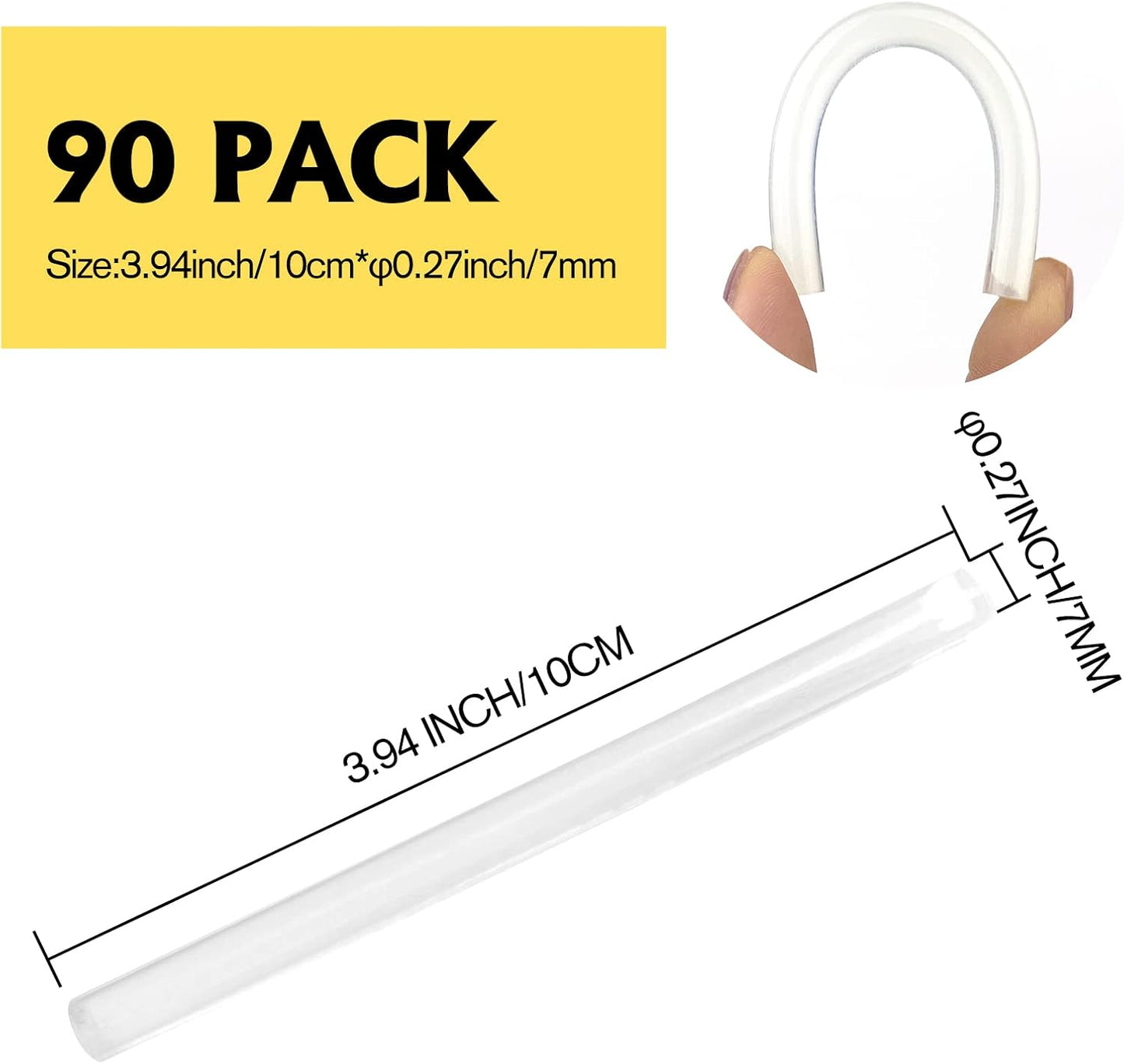 90 Count Hot Glue Sticks 4" Long x .27" Diameter Mini Size Hot Melt Glue Sticks Compatible with Most Glue Guns for Crafting, DIY, Home Repair, Clear - 1 Pack