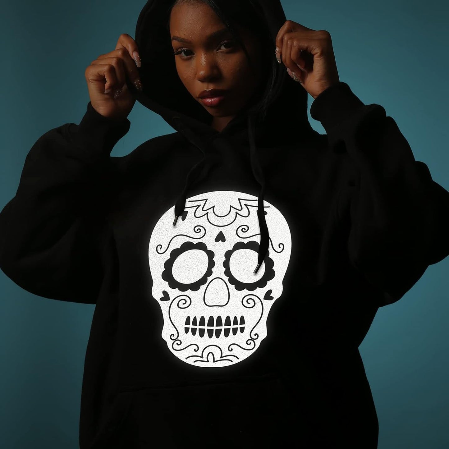 GIRAFVINYL White Reflective HTV Heat Transfer Vinyl - 12" x 7' Roll, Easy to Cut & Weed Iron on Vinyl for DIY Crafts & T-Shirts