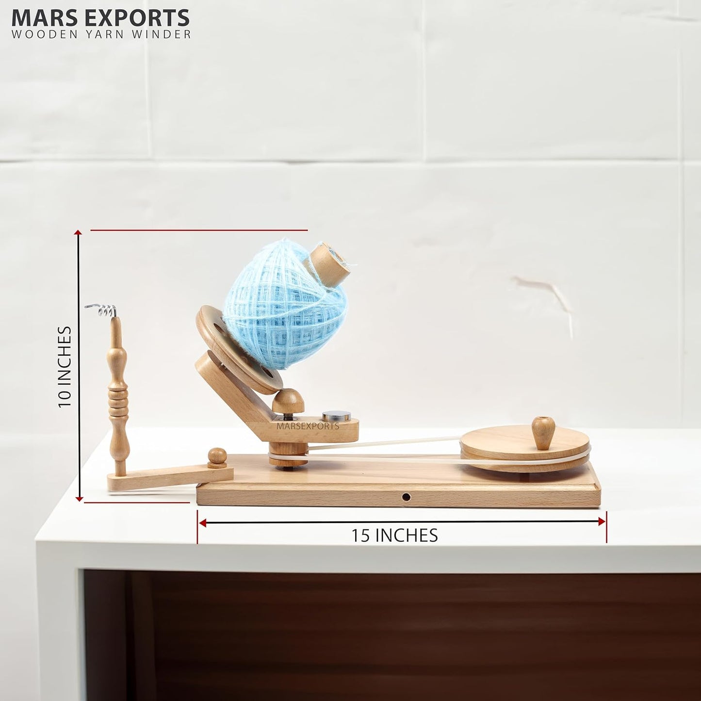 Wooden Yarn Winder with Swift – Manual Yarn Ball Winding Tool for Knitting and Crocheting (ONLY Winder Beechwood)