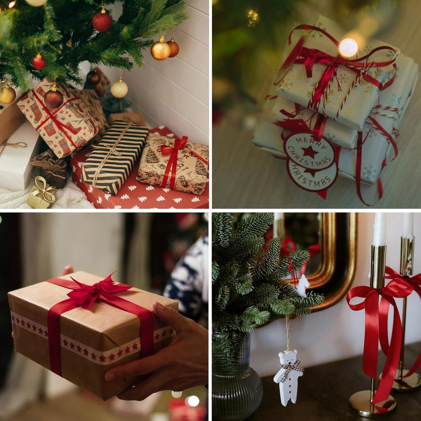 1/4" x 100 Yards Burgundy Polyester Satin Ribbon Single Faced Bulk Fabric Ribbons for Gift Wrapping, Crafting and DIY Projects, Hair Accessories, Tiny Bows