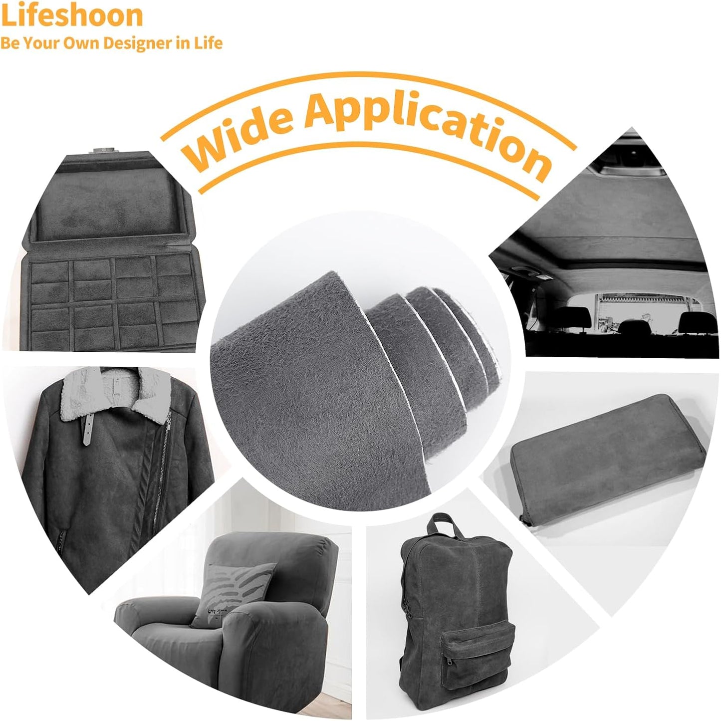 Fabric Repair Patches, 35X79 Inch Self-Adhesive Suede Patches Tape Durable, DIY Large Fabric Repair for Sofa, Couches, Furniture, Chair, Clothing (35X79 Inch, Dark Grey)