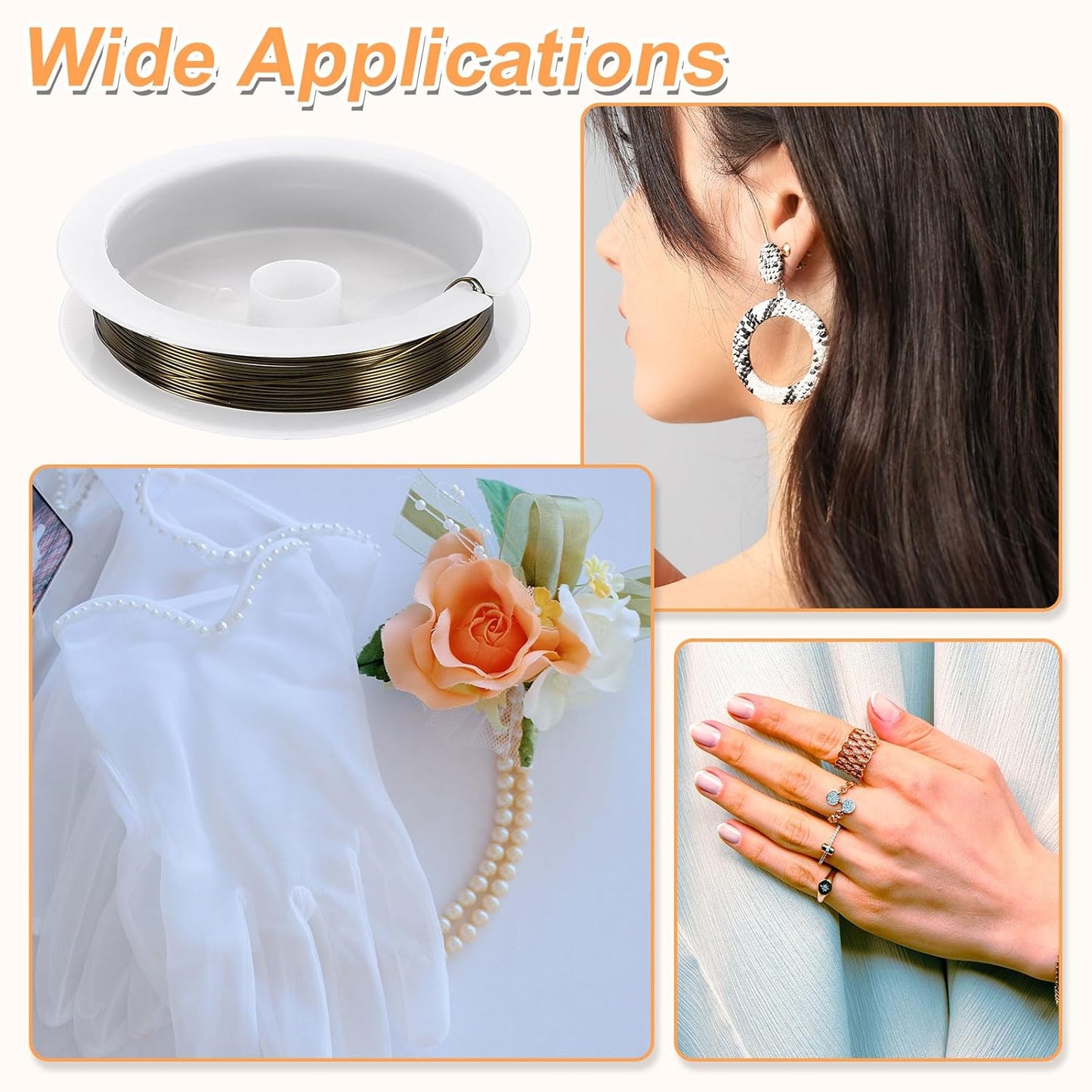 HARFINGTON 20ft Jewelry Wire, 24 Gauge (0.5mm) Brass Craft Soft Metal Tarnish Resistant Copper Beading Wire for Jewelry Making Supplies Crafting, Ancient Blue