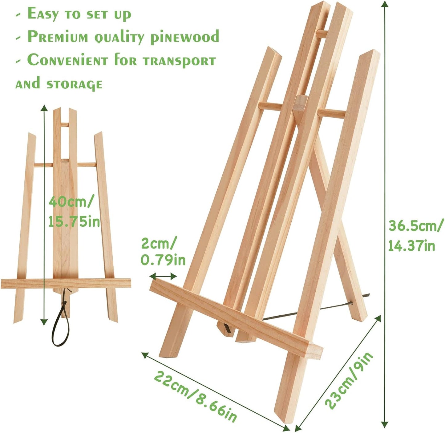 CONDA 6 Pack 16" Tabletop Display Easel, Portable A-Frame Tripod Display Easel for Painting Party & Displaying Canvases, Photos, Display Tripod Holder Stand for Students Kids Beginners