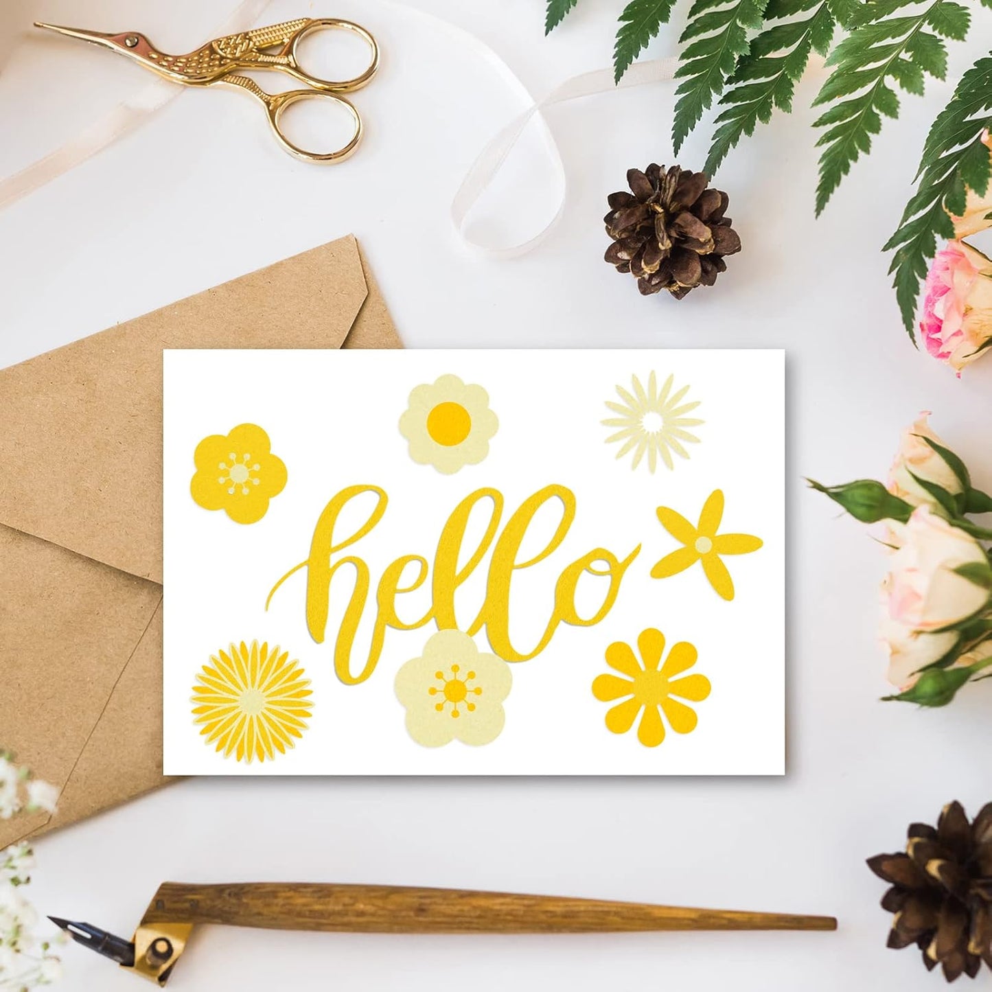 Whaline 18Pcs Felt Fabric Sheets Soft Thick Assorted Yellow Craft Felt Pack for DIY Craft Sewing Patchwork Art Projects, 3 Colors, 7.9 x 11.8 Inch