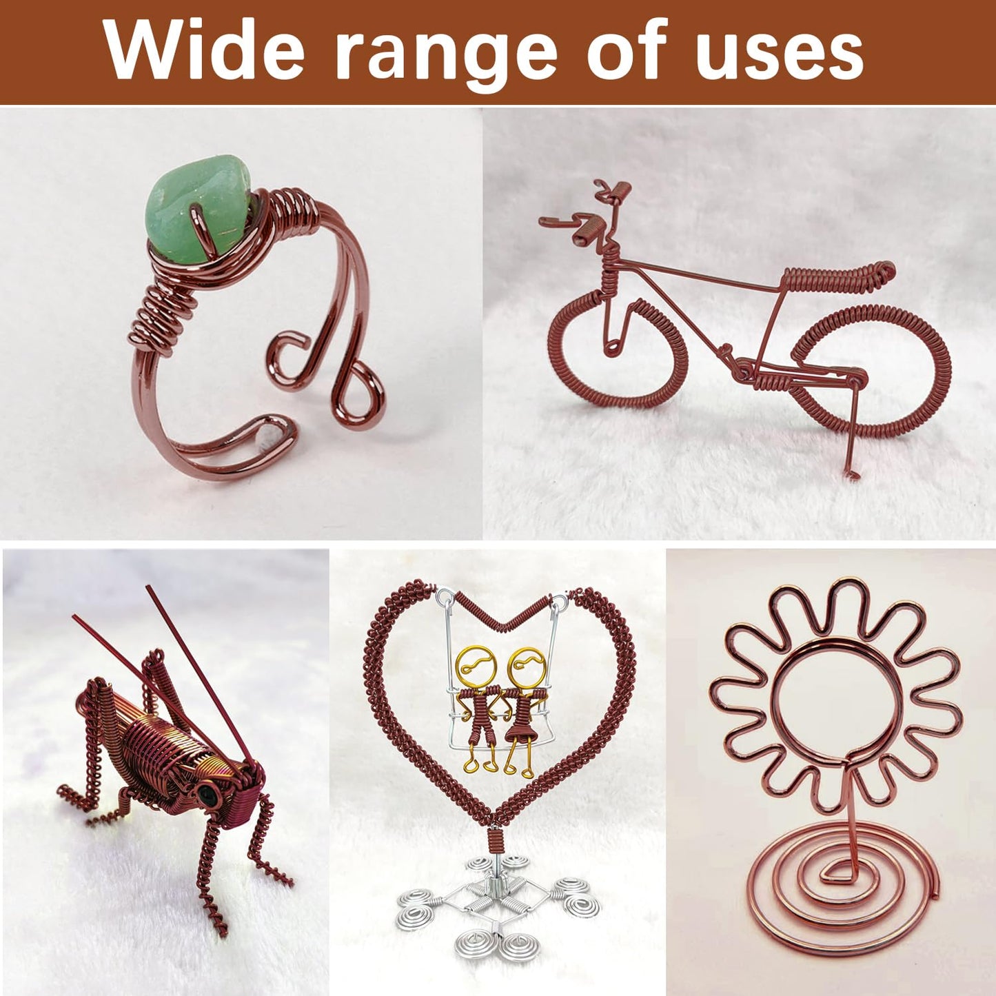 12 Gauge Aluminum Craft Wire, 2mm×30Yards Bendable Metal Craft Wire for Bonsai Plant Stand, Doll Skeletons, Wire Sculpture, Jewelry Making and Home Decorations (Bronze)