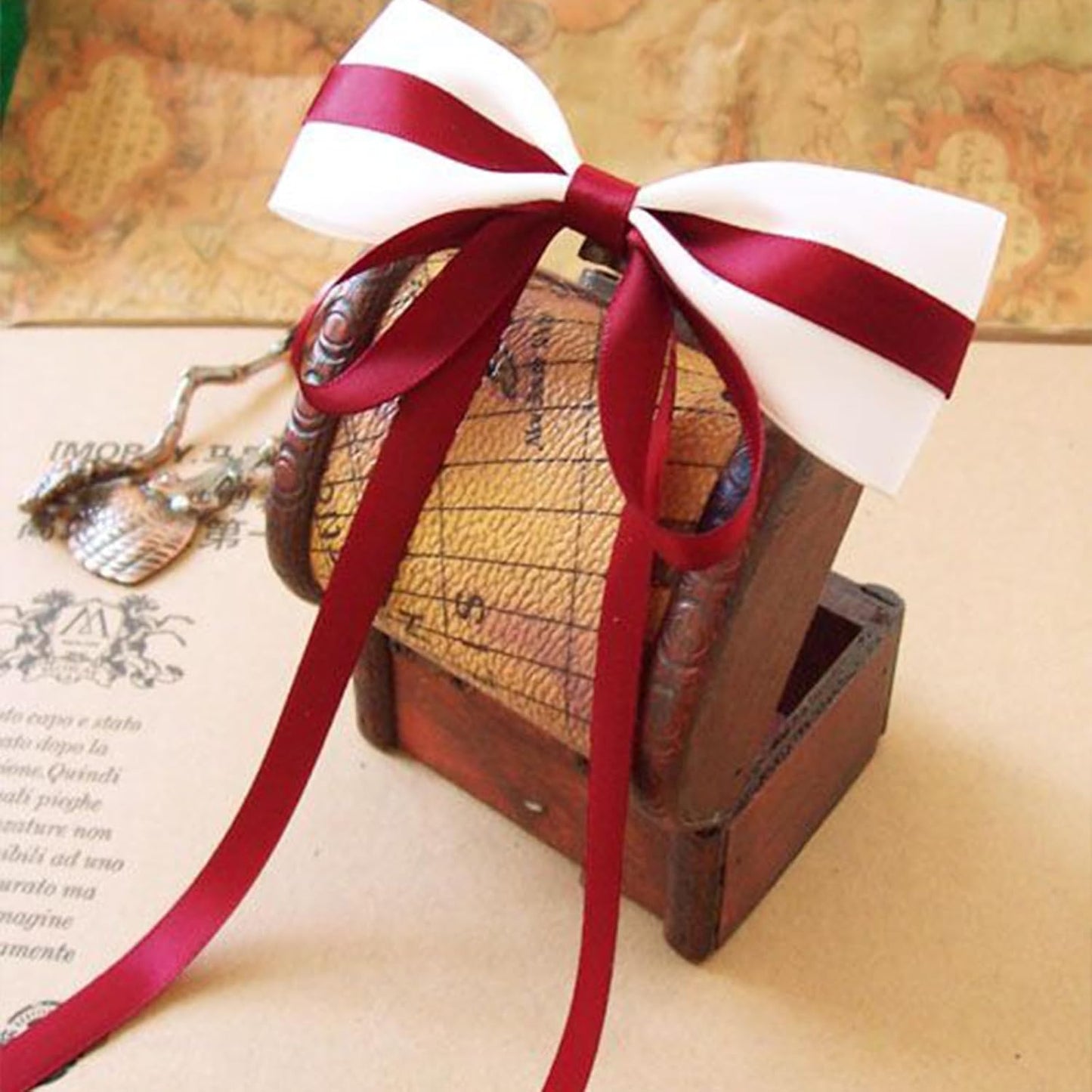 1/8" X 100 Yards Red Satin Thin Ribbon Solid Color Double Faced Ribbons Perfect for Crafts Wedding Decor Bow Making Arts Sewing and More