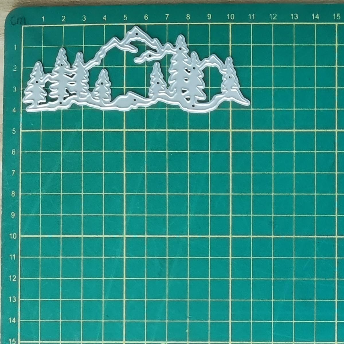 Cutting Dies for Card Making, Metal Scrapbooking Die-Cuts, DIY Bckground Frame Crafts Embossing Stencil, Paper Template Mold/Photo Album Arts Tool (Forest Snow Mountain-10.9x4.2cm)