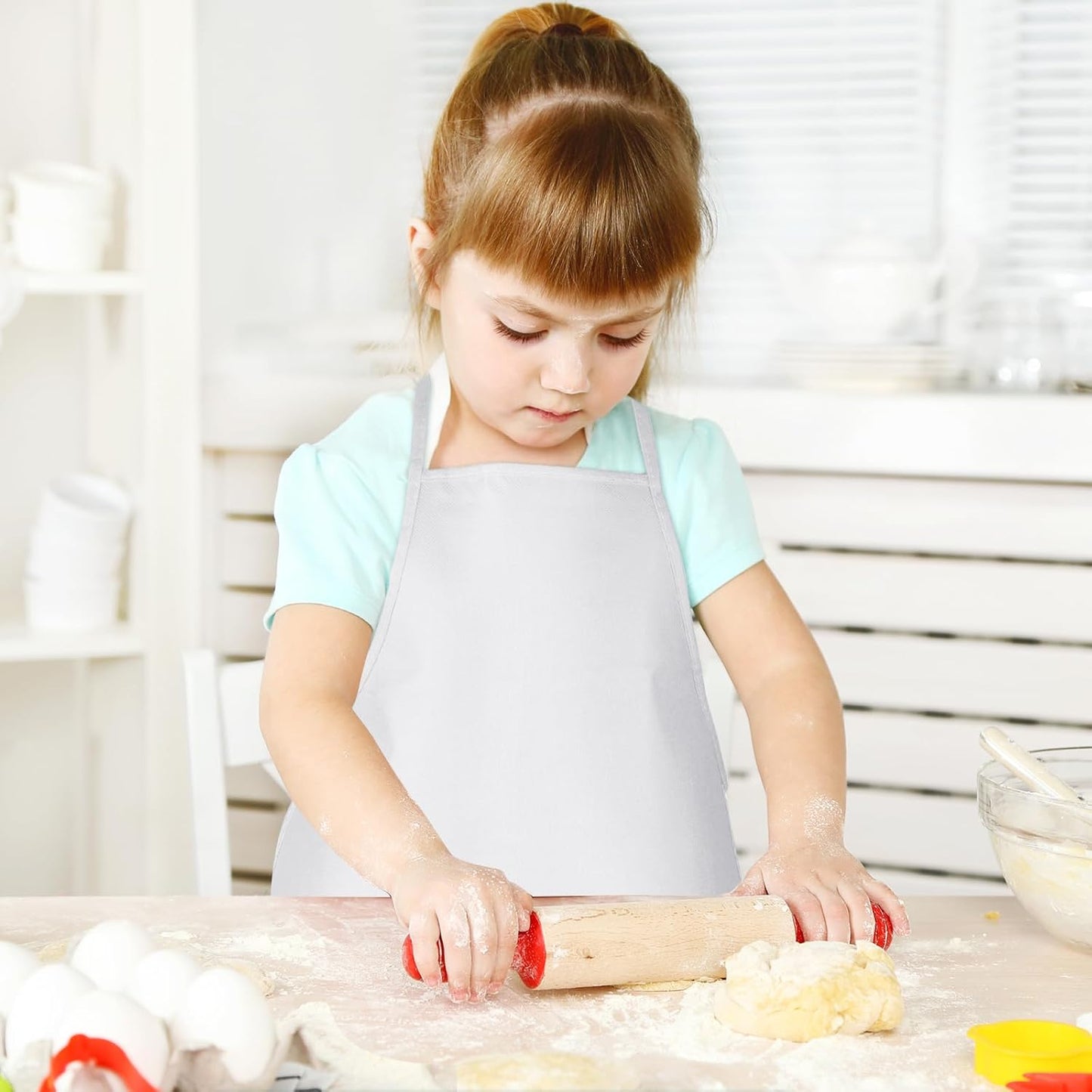 CHRORINE 6/12/24 Pack Kids Painting Apron Toddler Art Aprons for Kids Paint Apron Smock for Painting Cooking Craft Activity