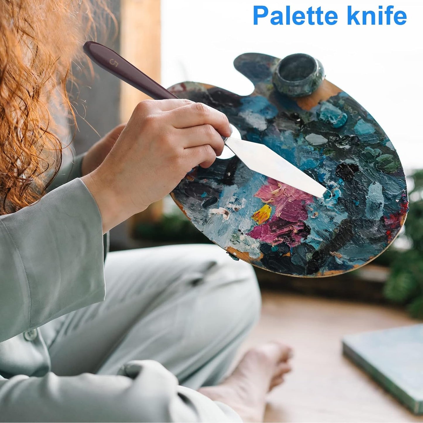 Palette knifes Painting Knife Set for Oil, Acrylic Paint,Cake Decorating,Stainless Steel Pallet Knife Paint Knife Art Spatula for Various Types of Painting,ColorMixing,Smearing (10)