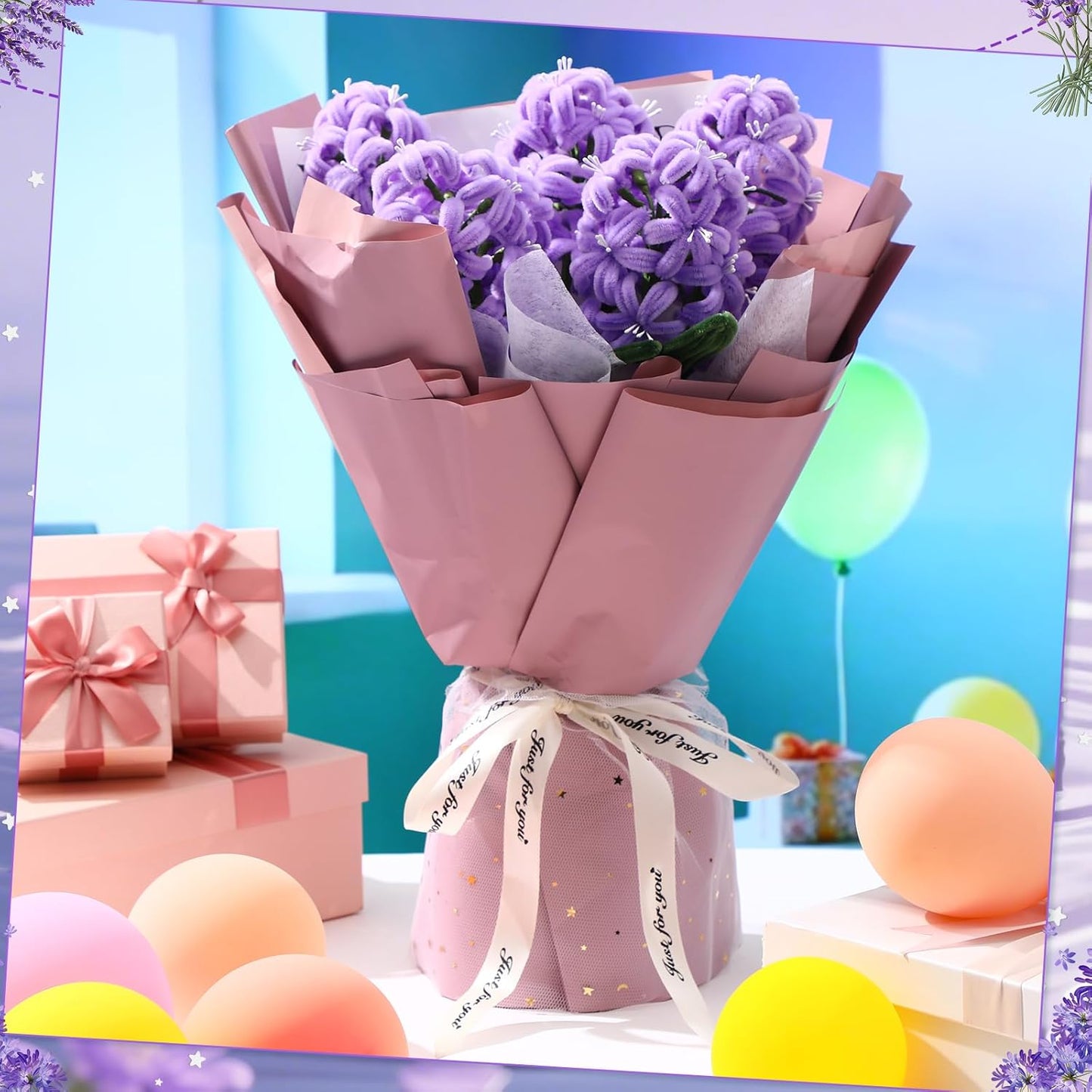 700 Pcs Halloween Fall Pipe Cleaners Craft Bulk Pastel Chenille Stems Flower DIY Gradient Colored Fluffy for School Classroom Thanksgiving Christmas Party Supplies(Purple,Green)