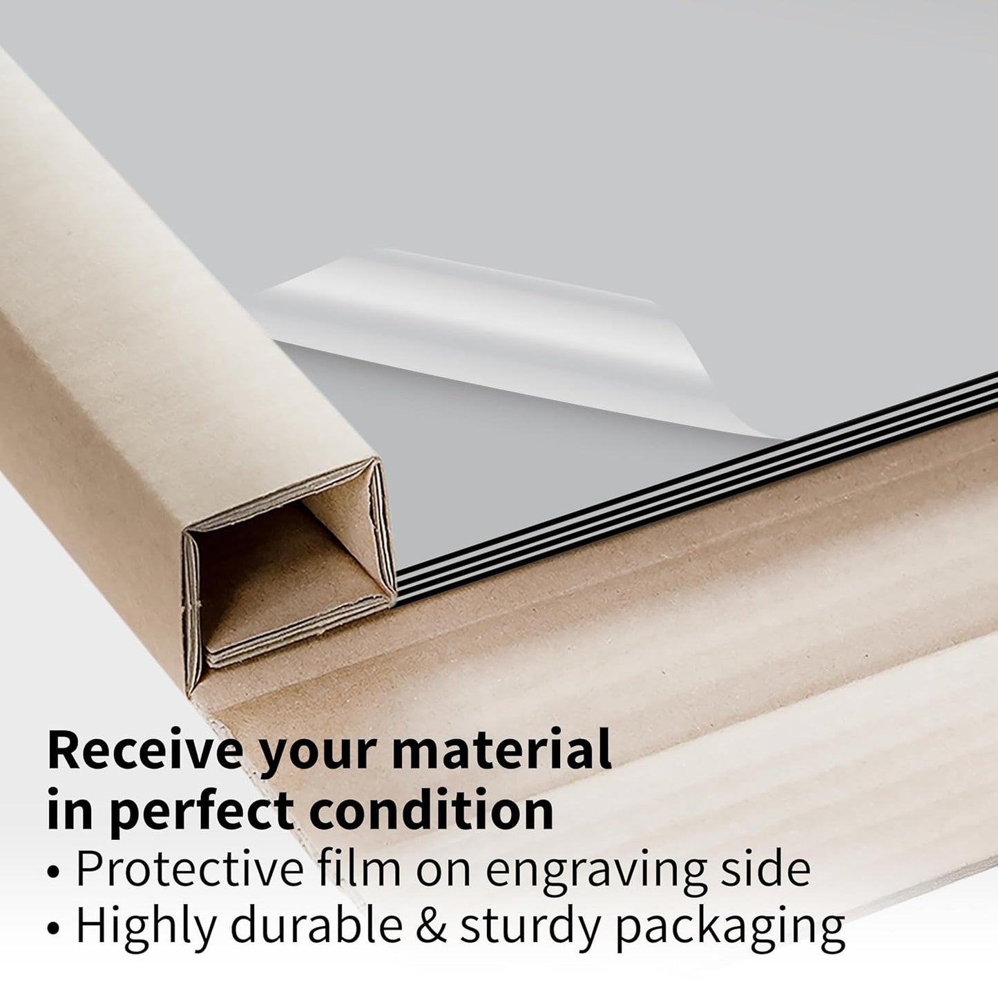 Trotec | Metallic Looking Acrylic Sheet | 12"x24"x1/16, 4 Pcs | Smooth Silver/Black | Metallic Finish - Scratch Resistant for Laser Engraving & Cutting,Printing,Glowforge,Name Plate | USA Made