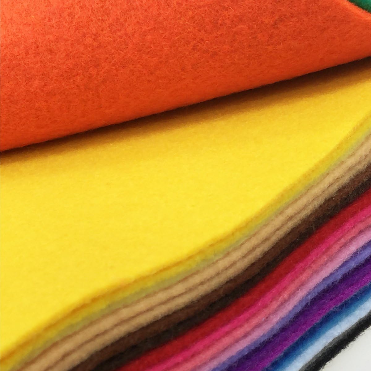 flic-flac 28pcs 12 x 12 inches (30cmx30cm) 1.4mm Thick Soft Felt Fabric Sheet Assorted Color Felt Pack DIY Craft Sewing Squares Nonwoven Patchwork