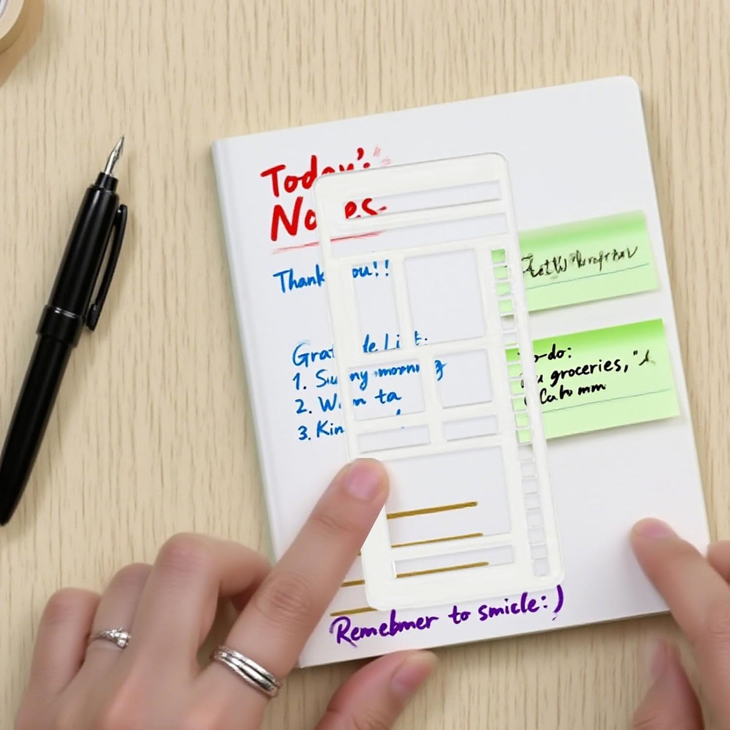 Handmade Flexible Record Template, Reusable Planner Stencils for Journaling, Calendar, Checklists, Scrapbooking & DIY Craft Supplies (B Set)