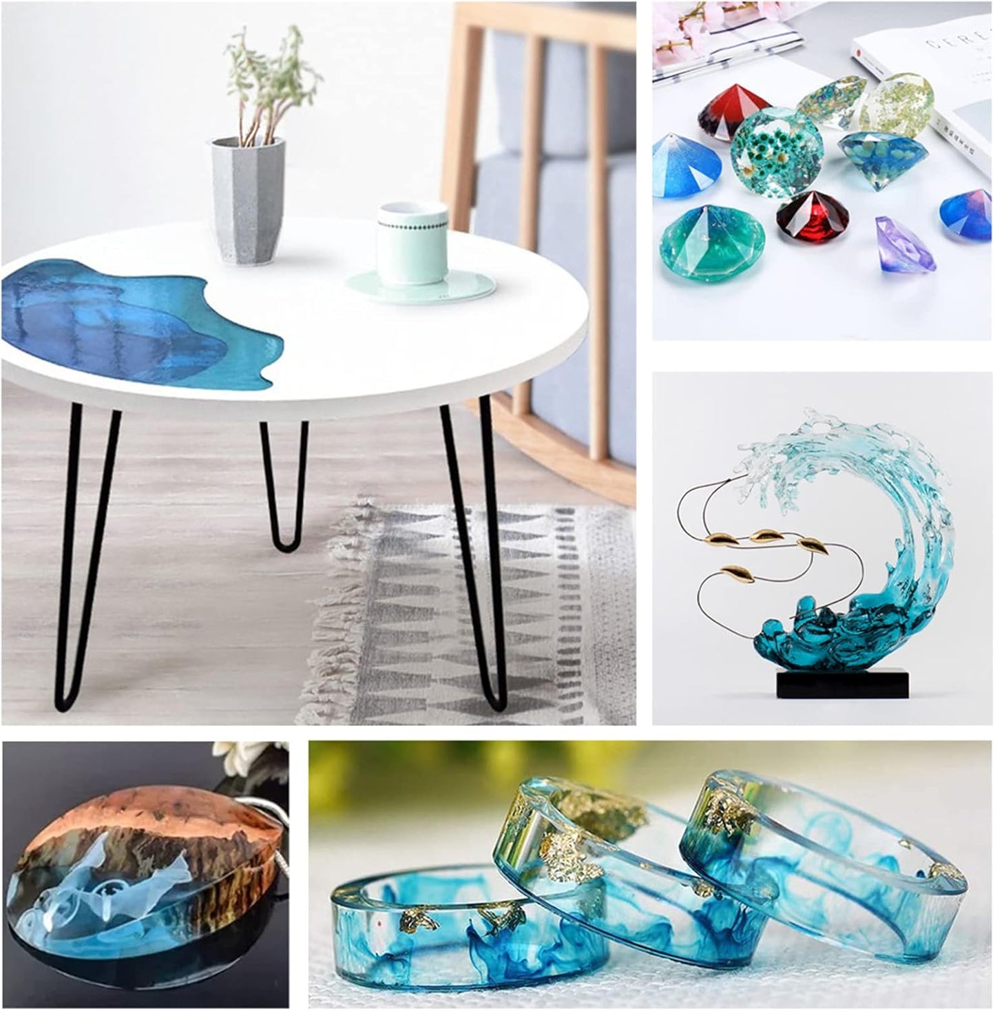 Epoxy Resin Clear Kit 64 OZ for Art, Jewelry Making, Crafts, Keychain - Including 32 OZ Resin and 32 OZ Hardener, Fast Curing 2 Part AB Epoxy Casting Resin by Puduo