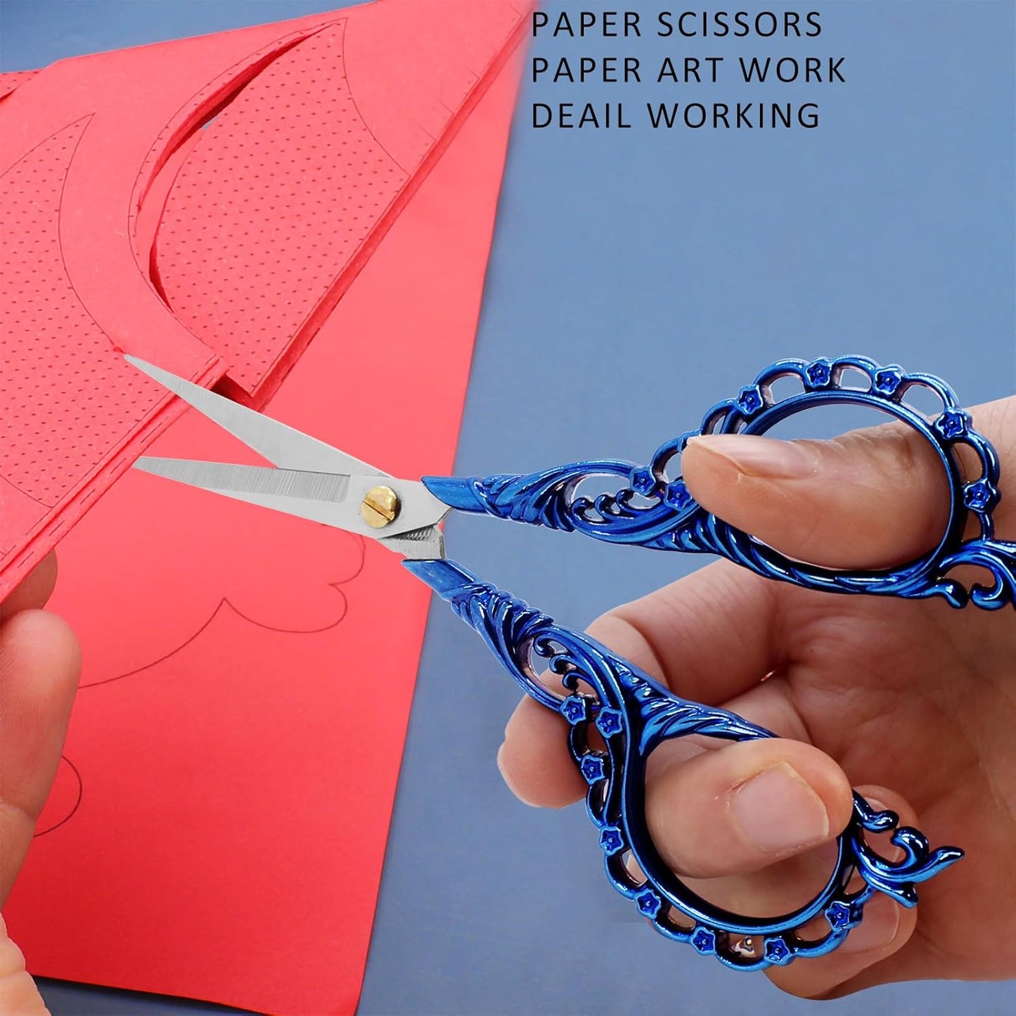 BIHRTC 4.5Inch Cross Stitch Sewing Scissors Small Sharp Scissor with Artificial Leather Cover Stainless Steel Shears for Needlework Artwork Craft Embroidery Sewing DIY Tool